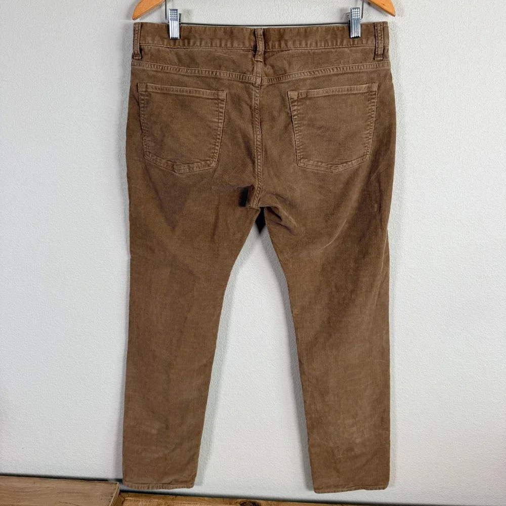 J Crew 484 Slim Corduroy Pants Mens 34x30 Brown‎ Fine Wale Stretch 77388
